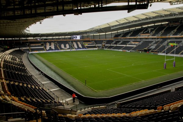 HGE9WY KCOM Stadium, Hull, UK. 8th Jan, 2017. Hull FC v Hull KR Clive Sullivan Trophy Pre- Season 2017 Friendly. General Stadium view go the KCOM Stadium ahead of Hull FC vs Hull KR Picture by © Stephen Gaunt/Touchlinepics.com/Alamy Live News